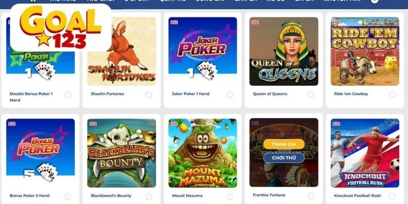 Banner Goal123 quảng bá game Habanero Slots, với hình ảnh các biểu tượng slot game đồ họa đẹp mắt